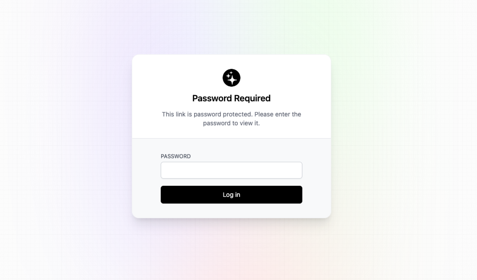 Password page with custom logo