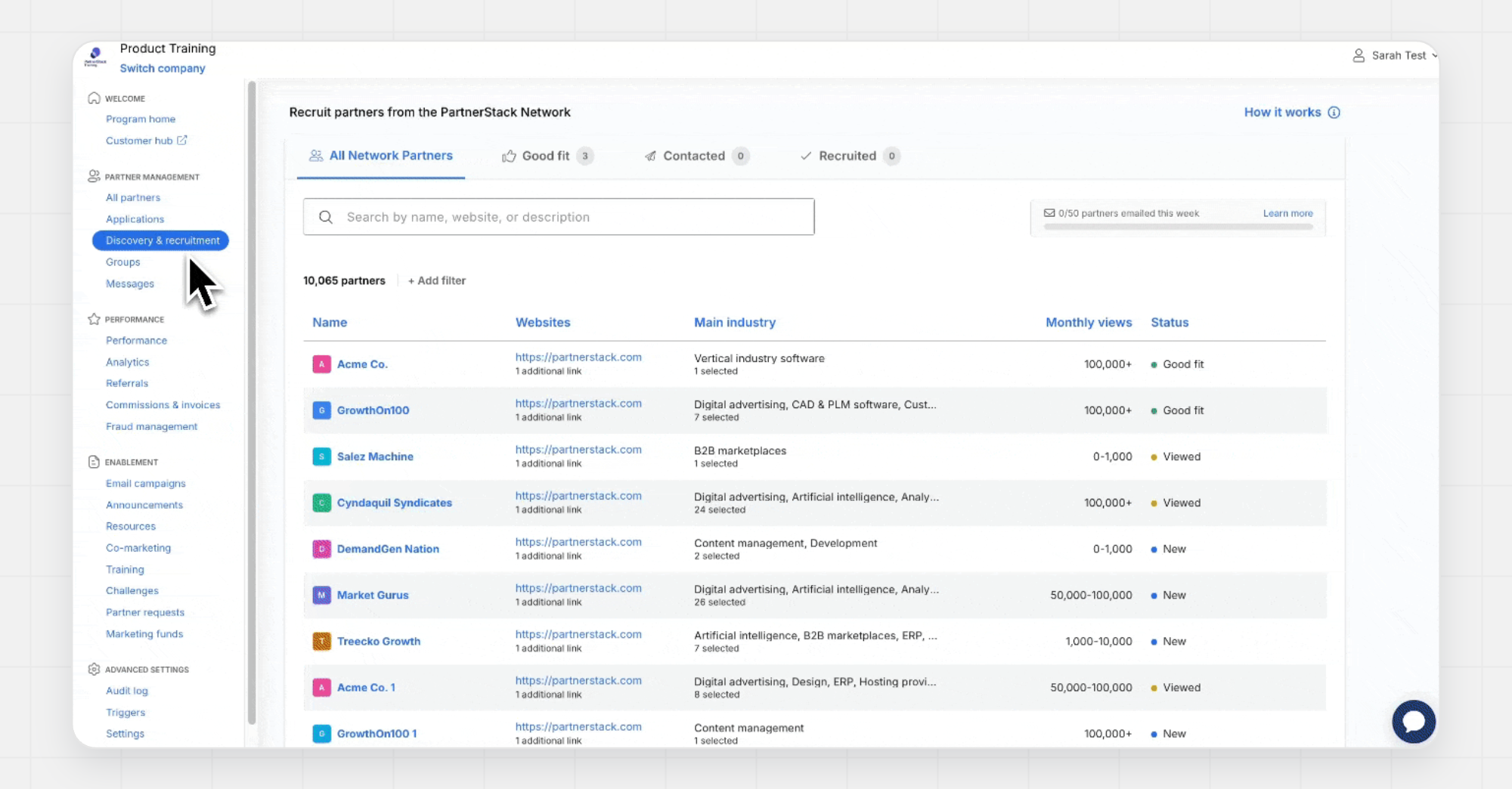 PartnerStack partner network dashboard