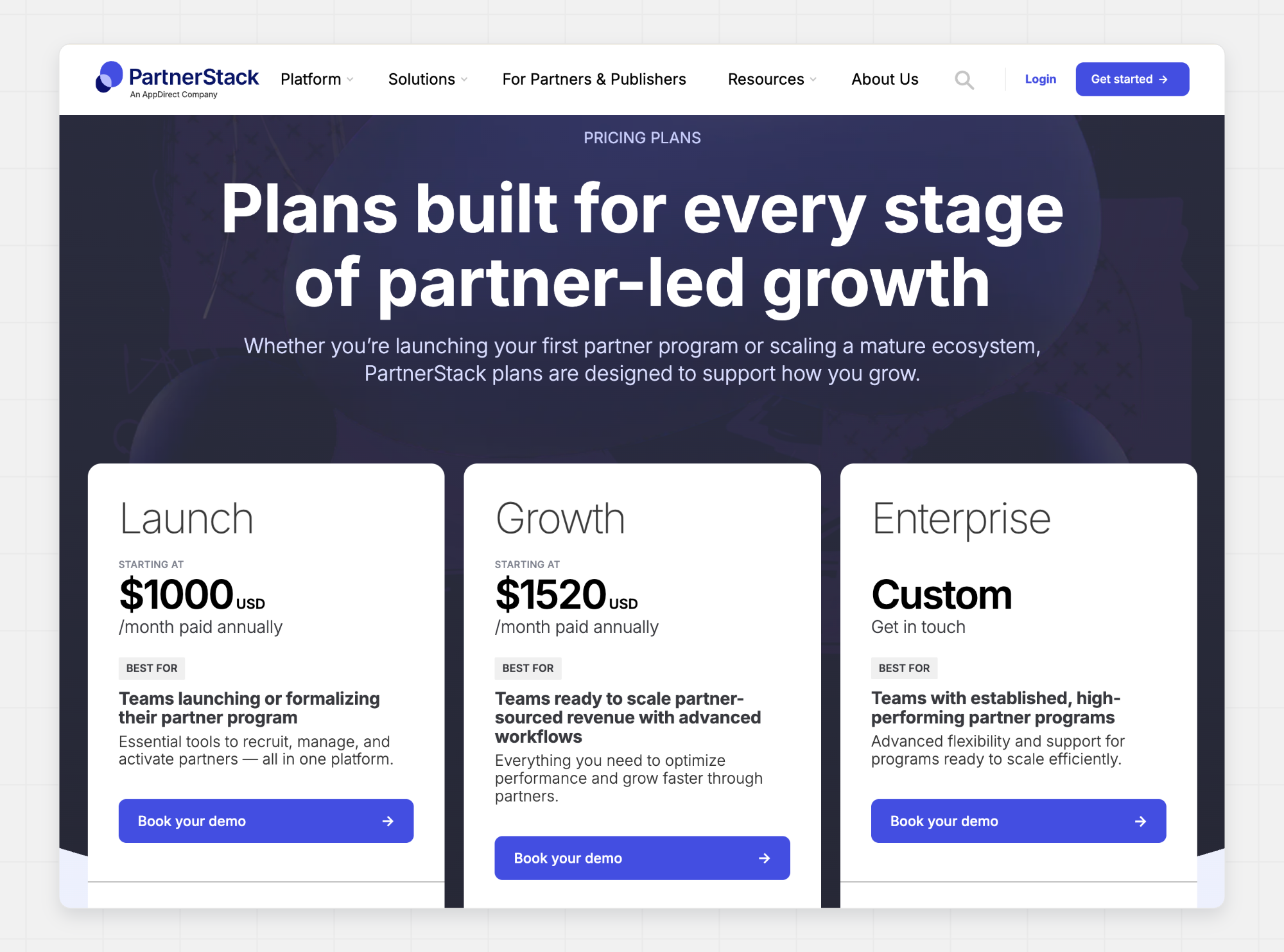 PartnerStack pricing from their website