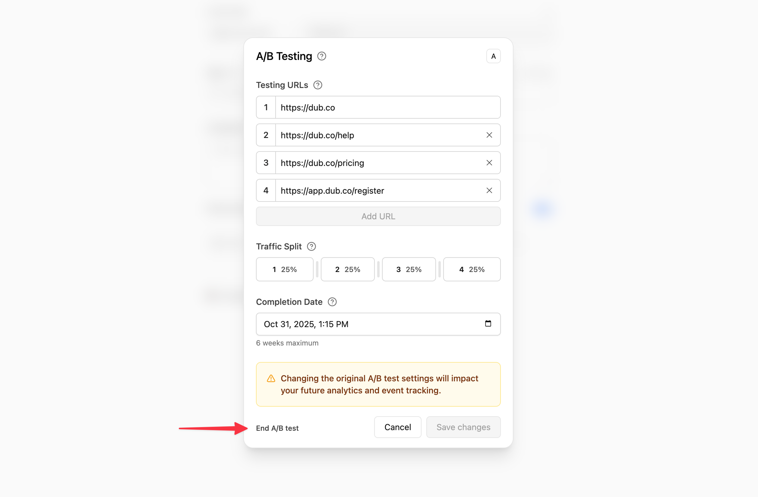 End test early
