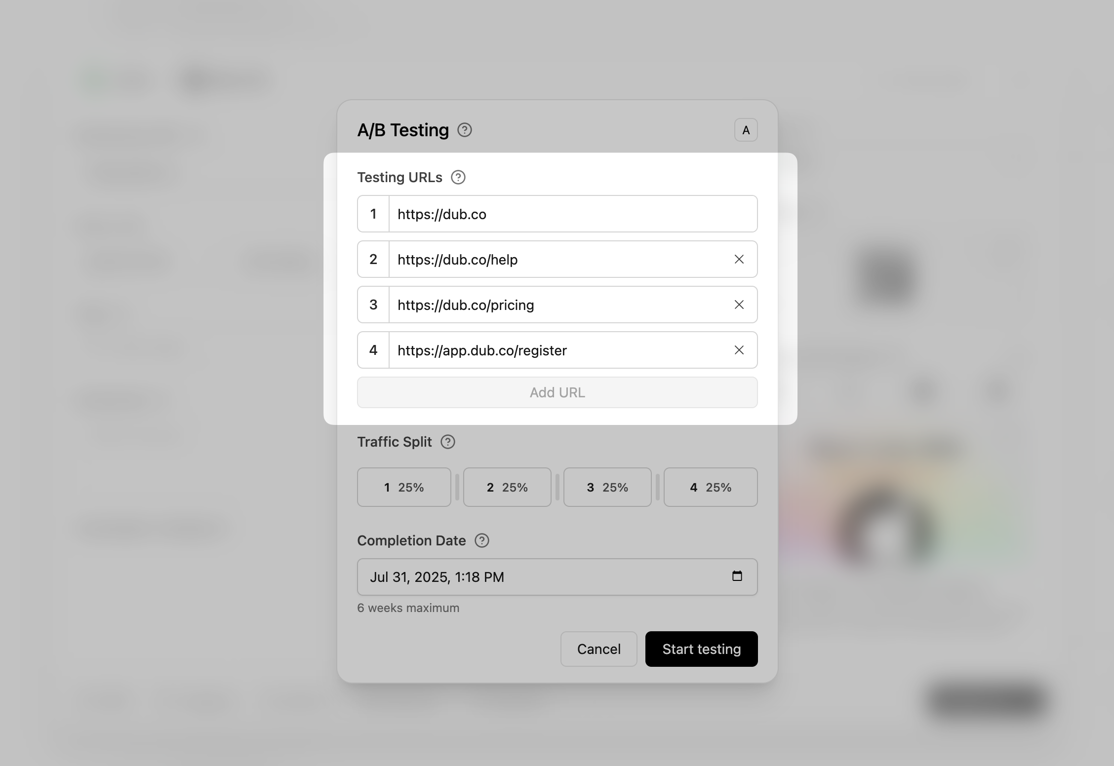 Testing URLs