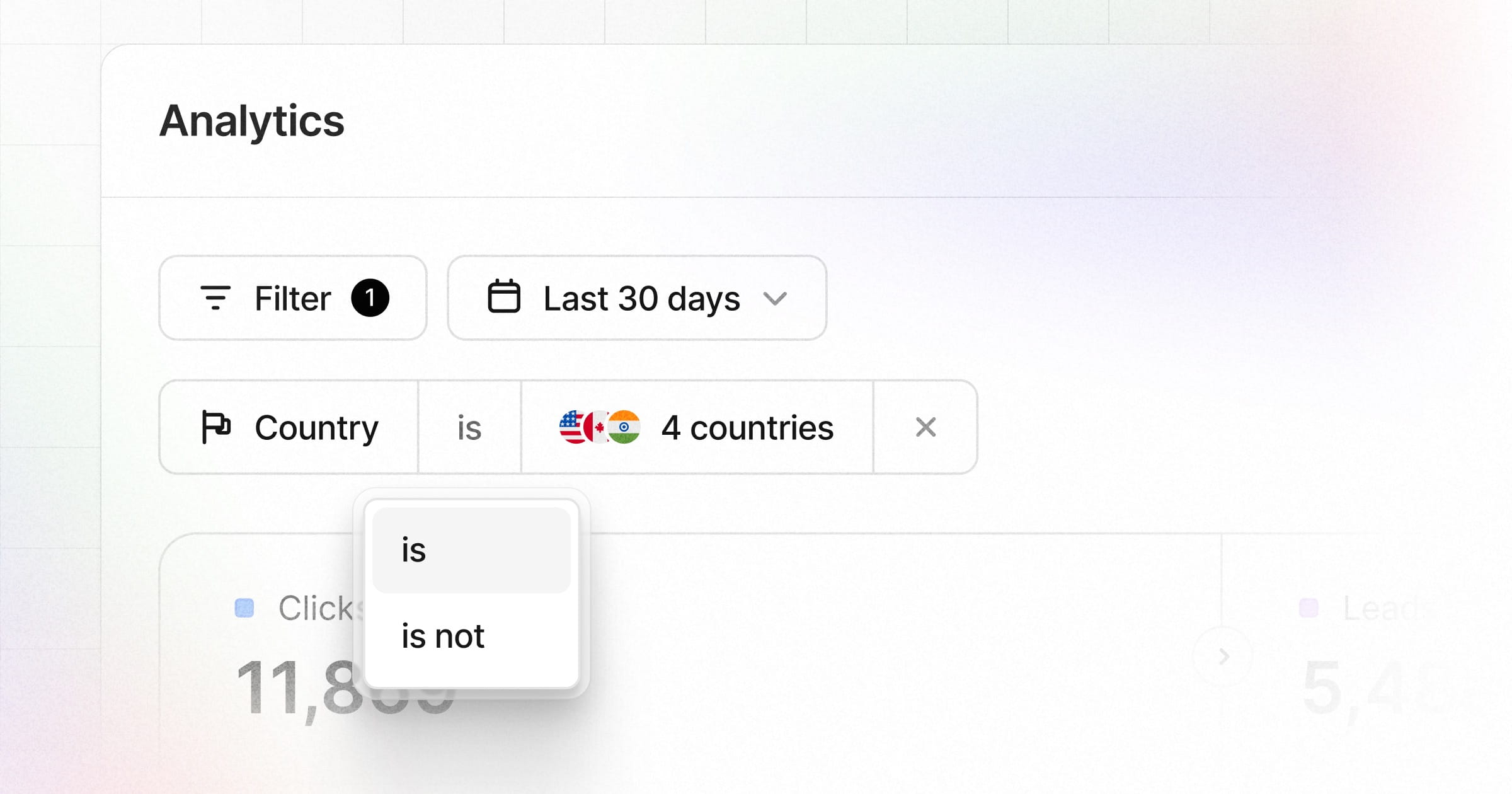 Advanced analytics filters
