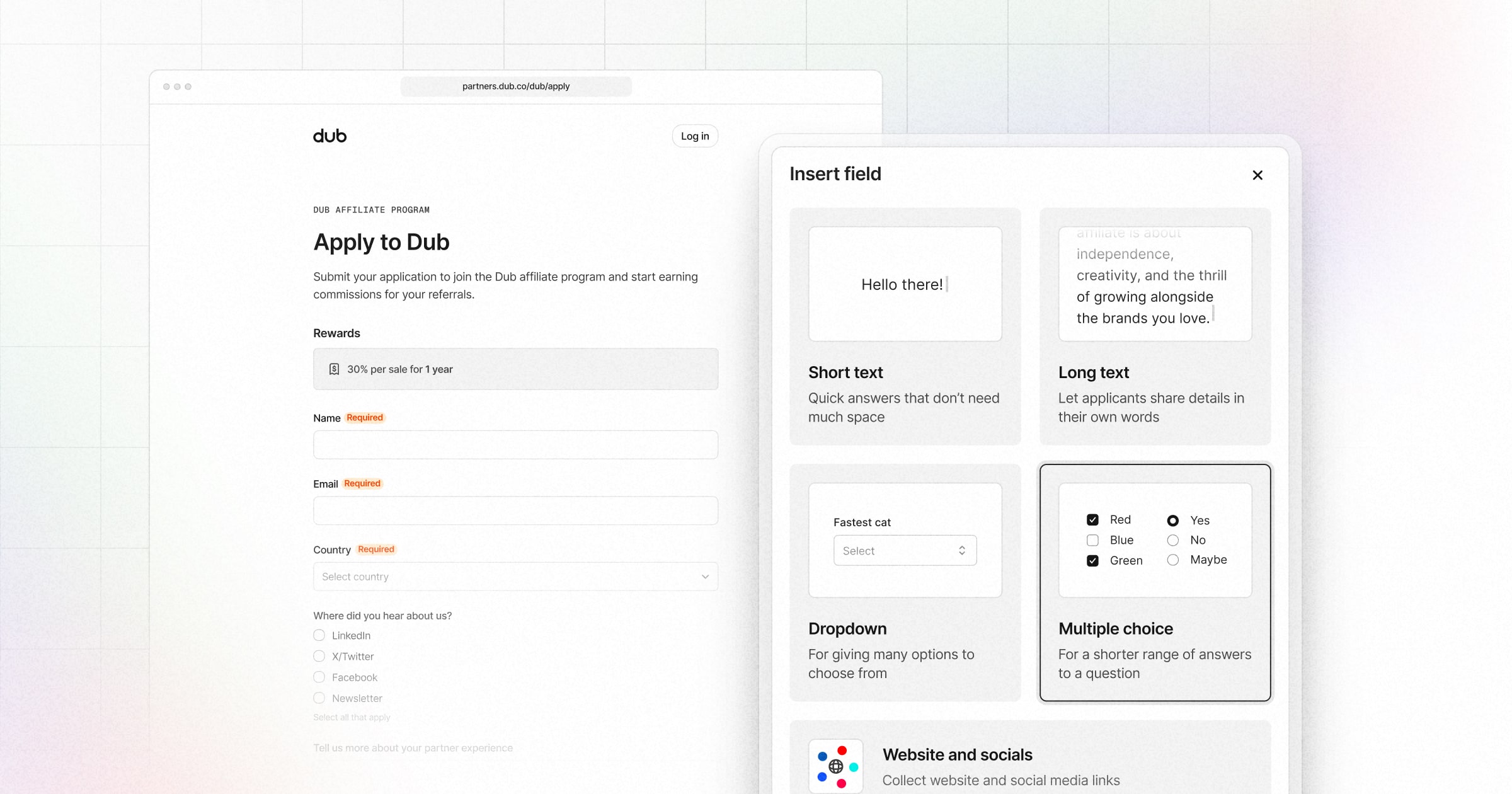 Program application form builder