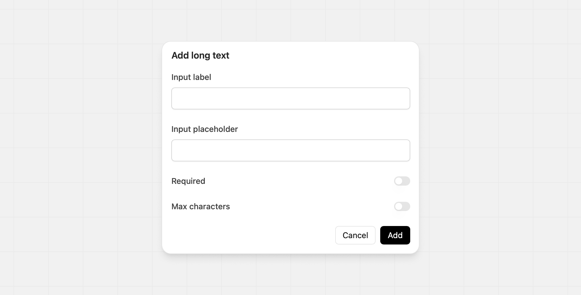 Adding long text fields