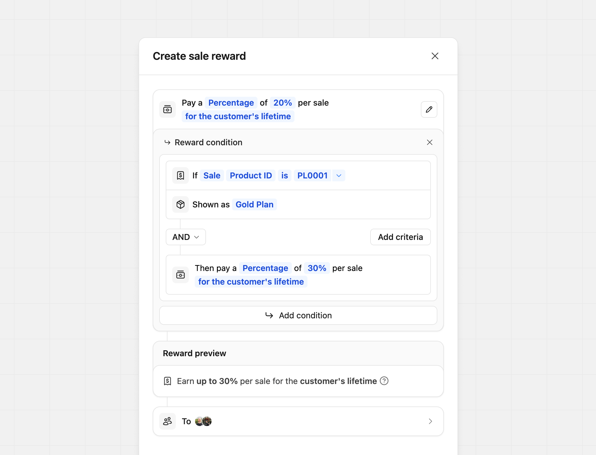 Product Spotlight condition example