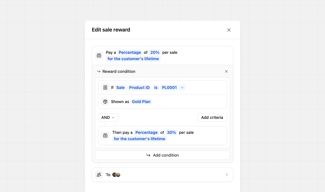 Product Spotlight condition example