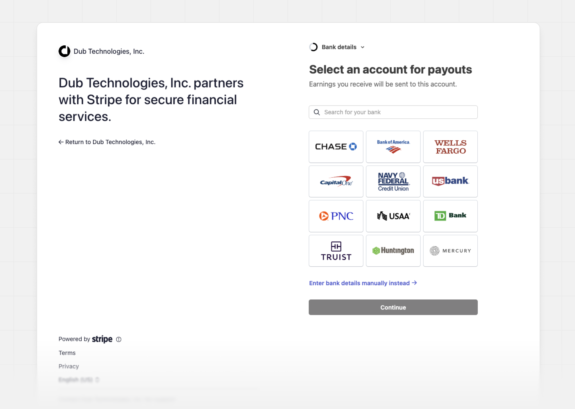 Connect bank account step 4