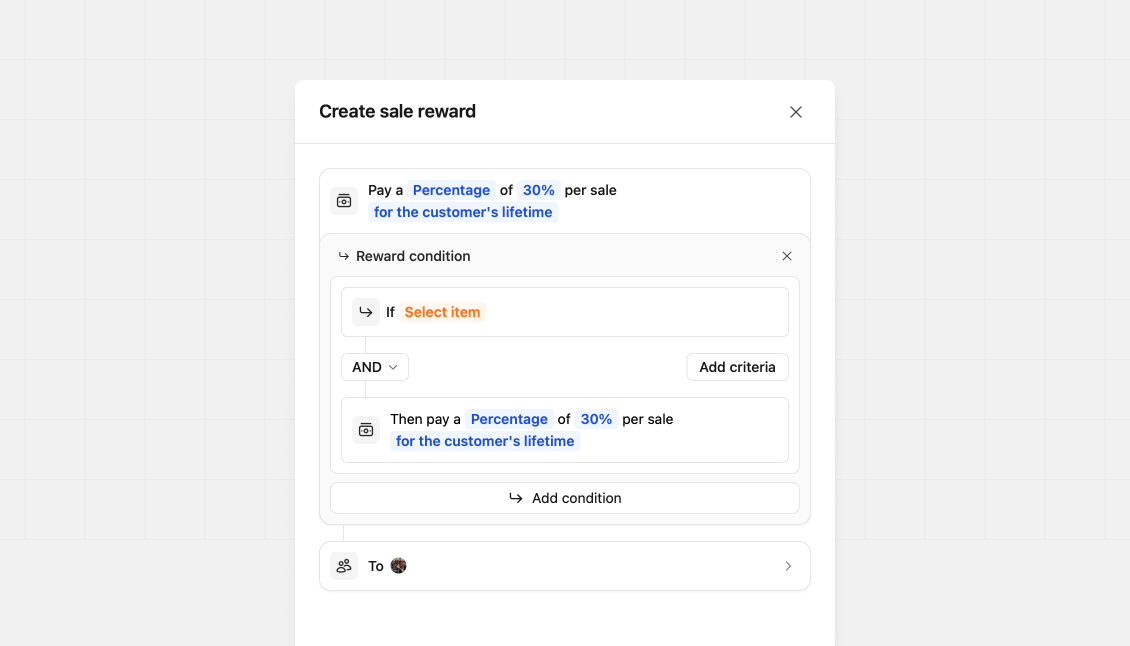 Initial create sale reward state