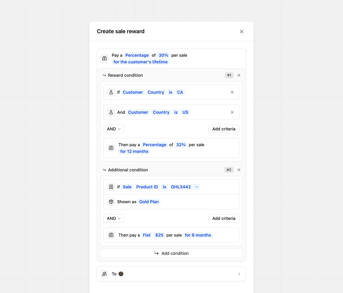 Initial create sale reward state