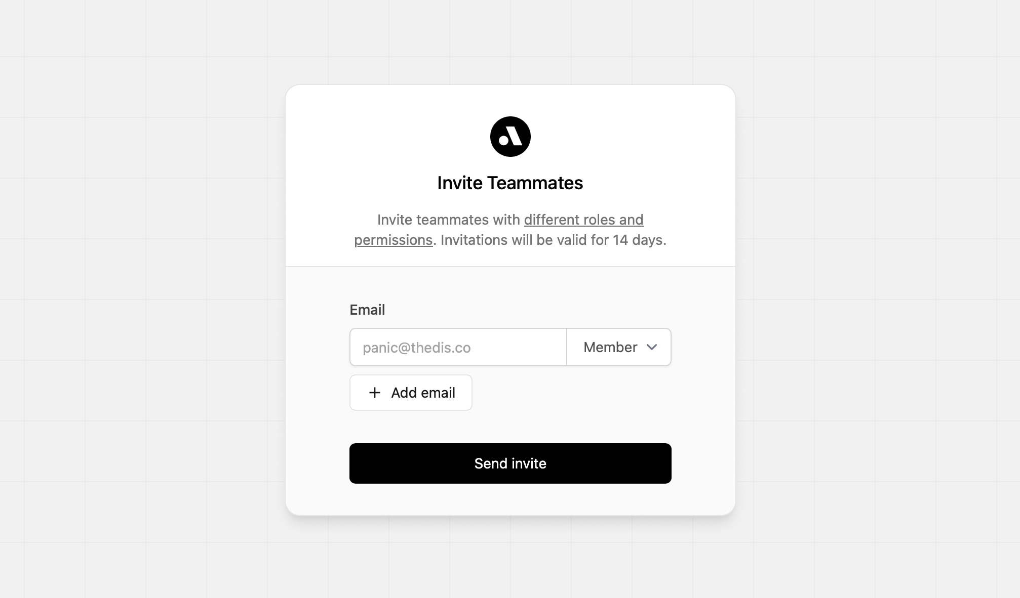 The Invite Teammate modal in Dub.co