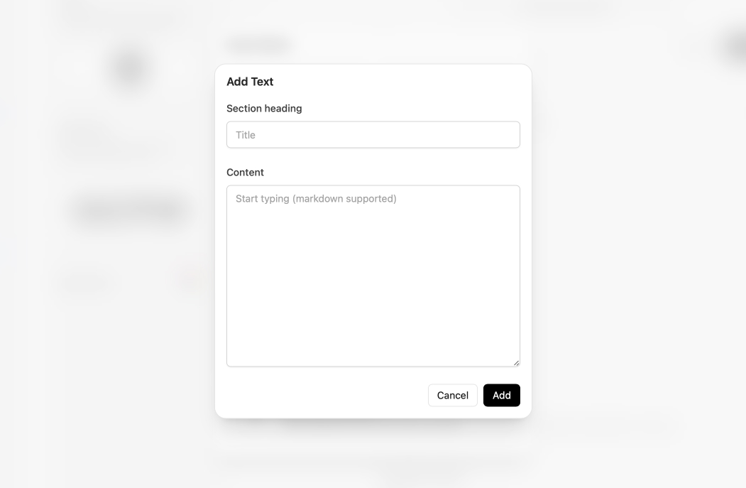 Adding text content