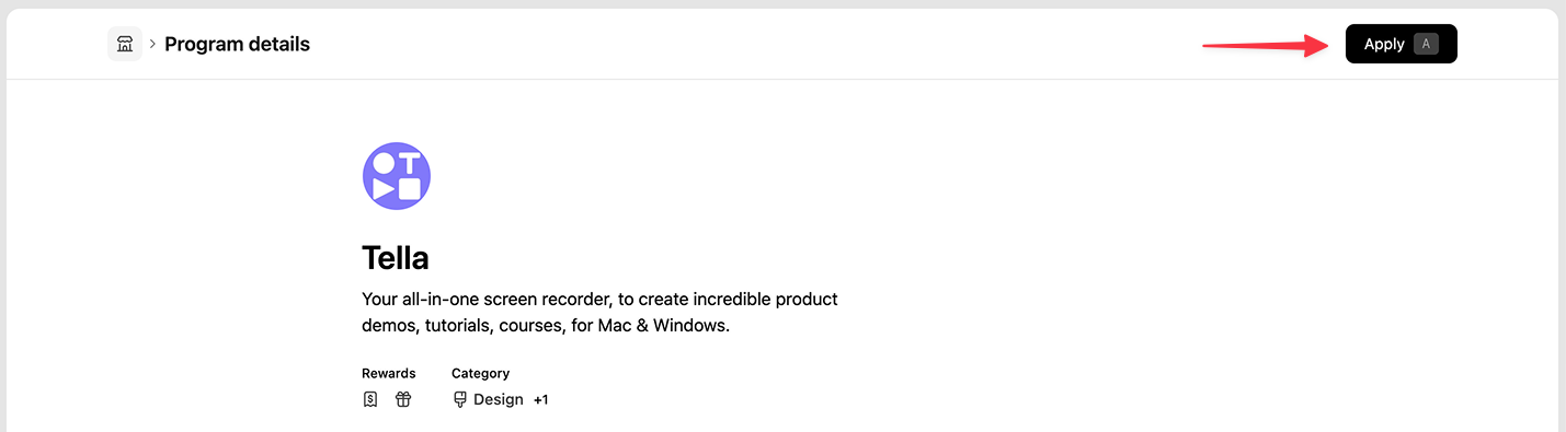 Program apply button