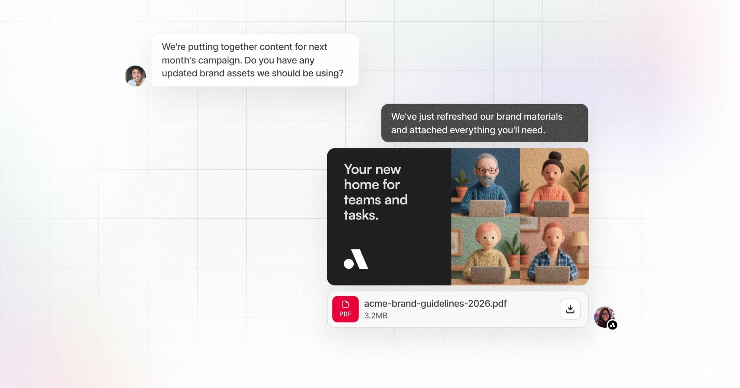 Attachements support in messages