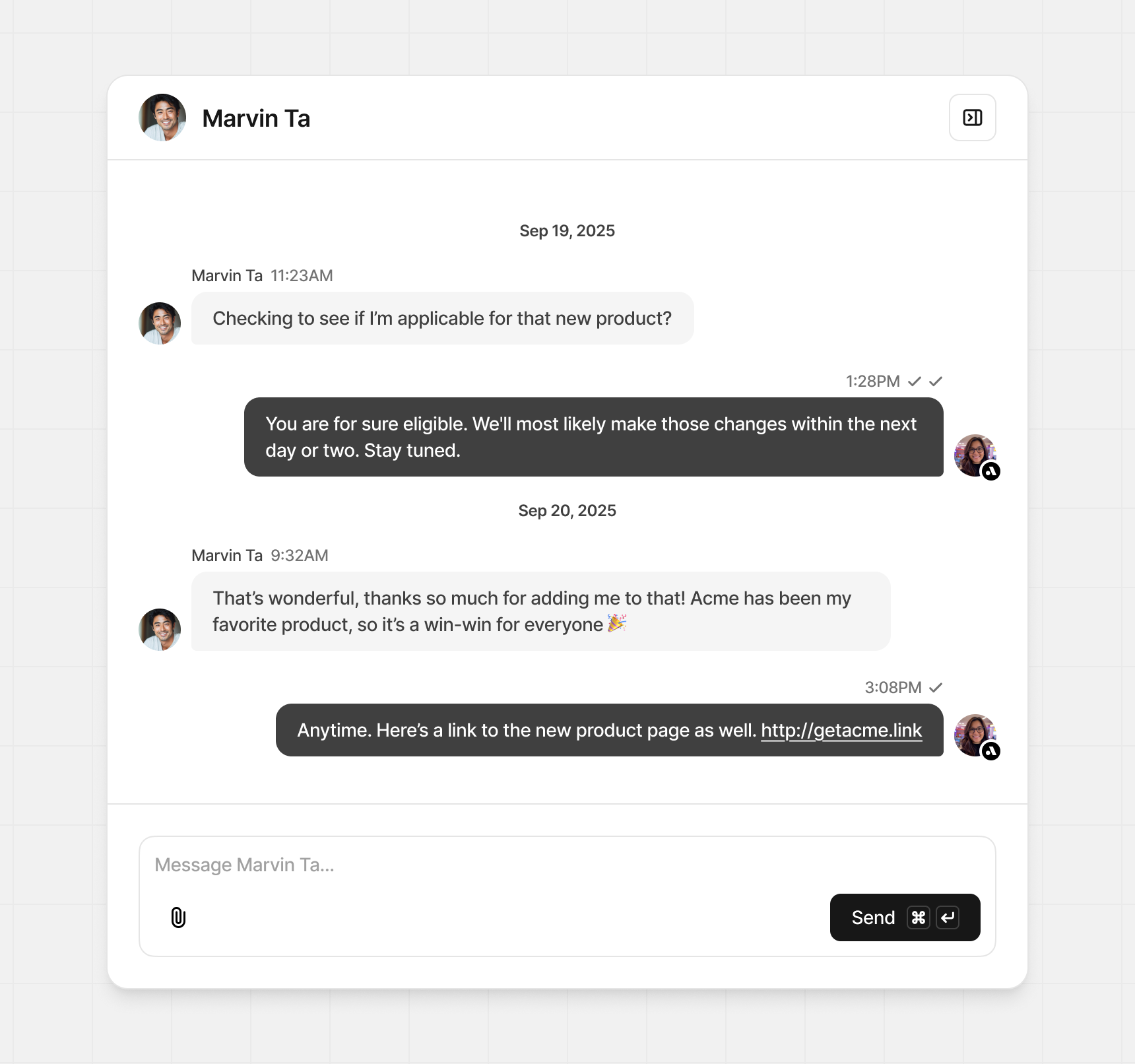 Conversation panel