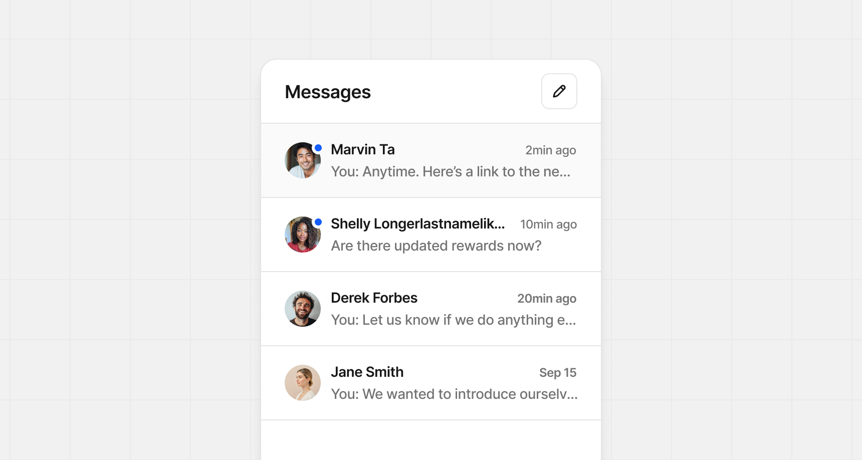Inbox panel