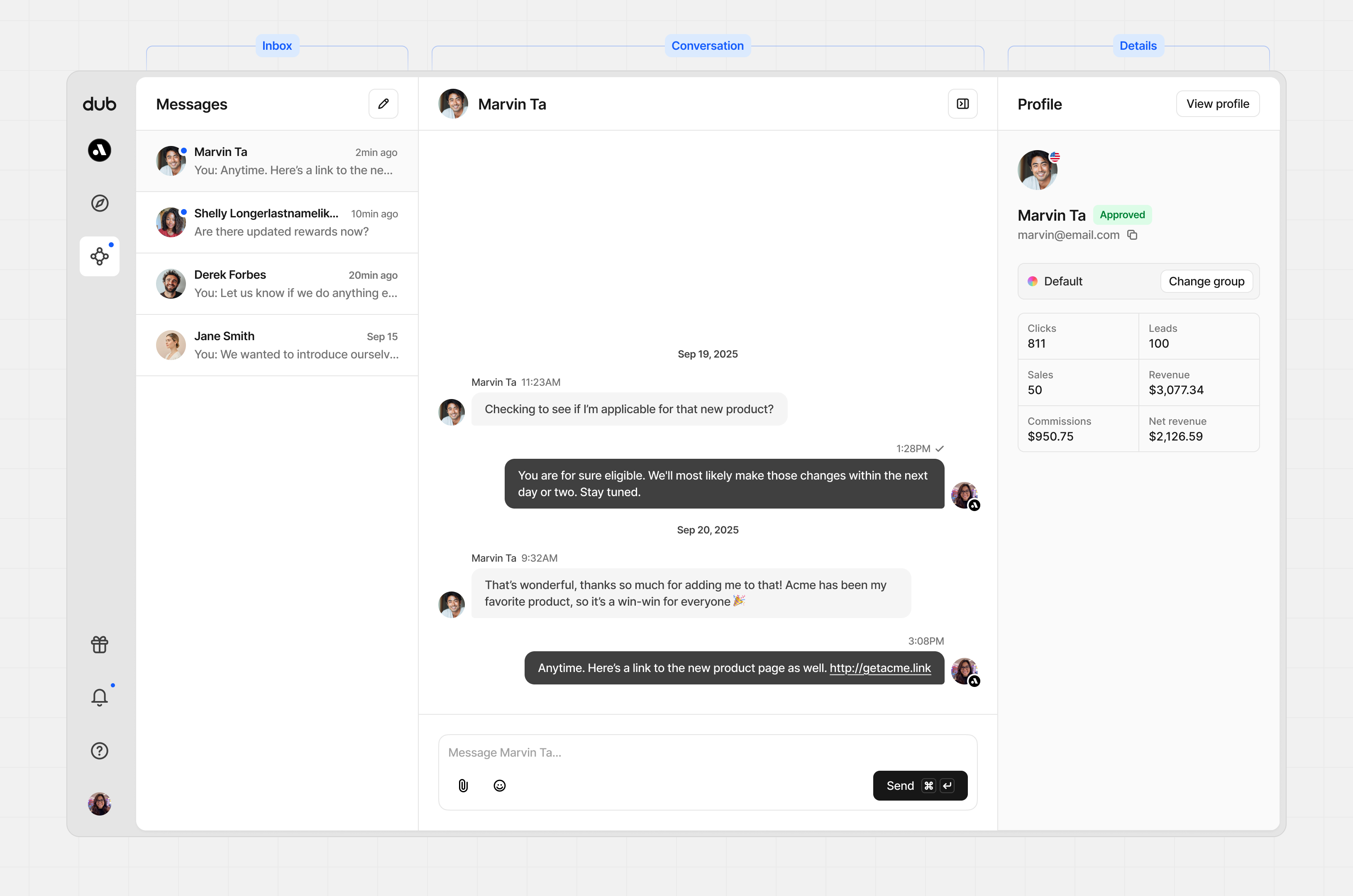 Message panels