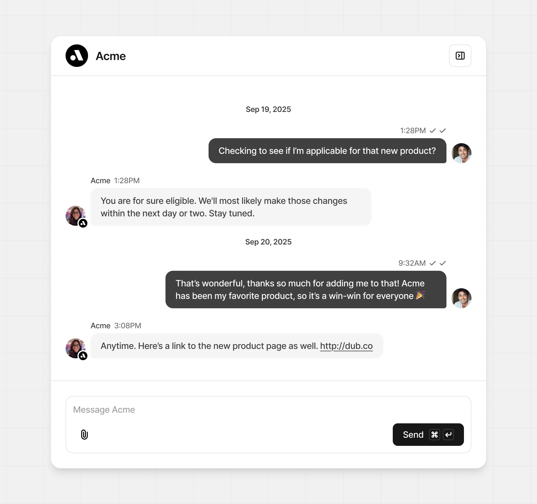Conversation panel