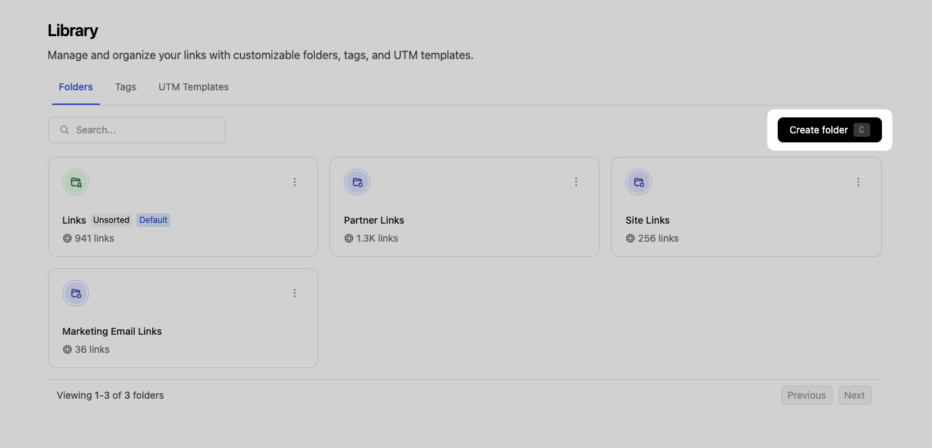New folder link builder