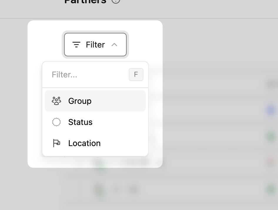 Partner filters