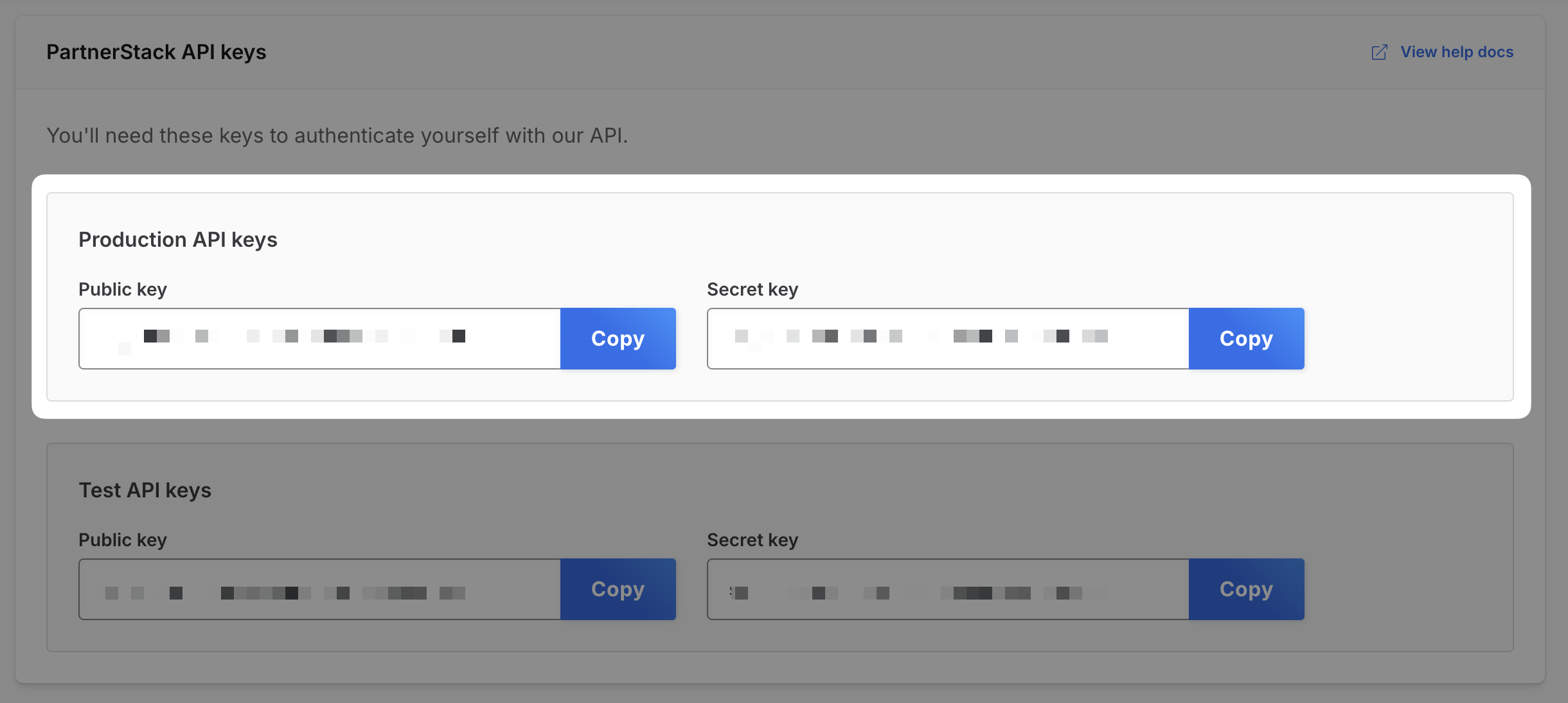 PartnerStack API key