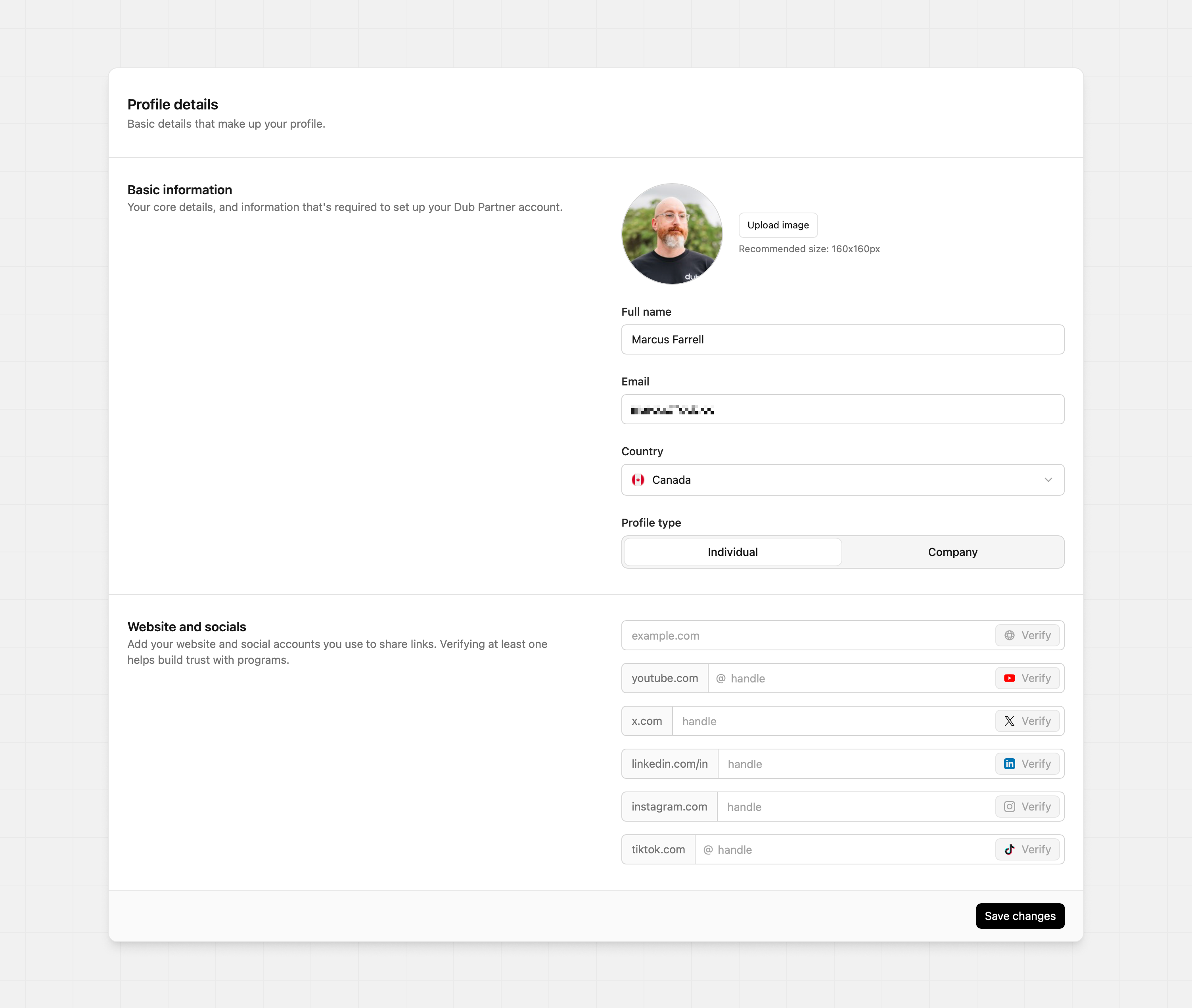 Profile details