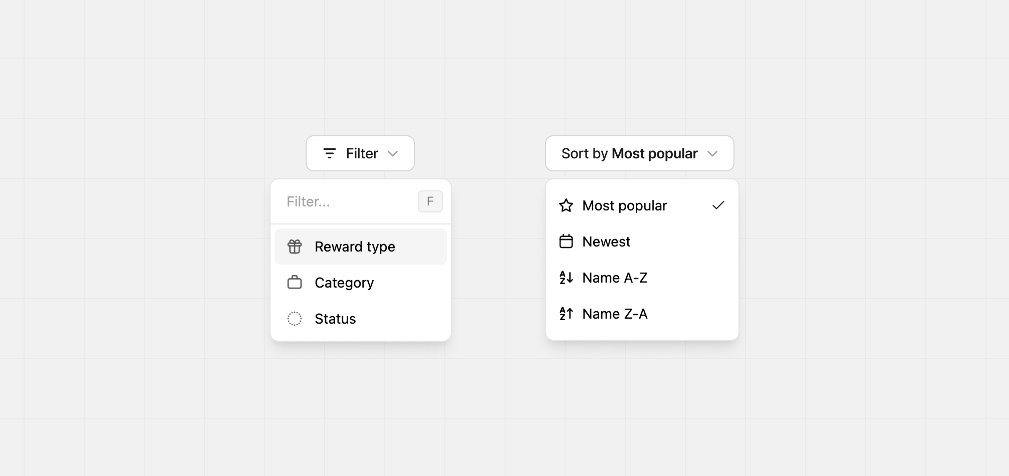 Program Marketplace filters and sorting