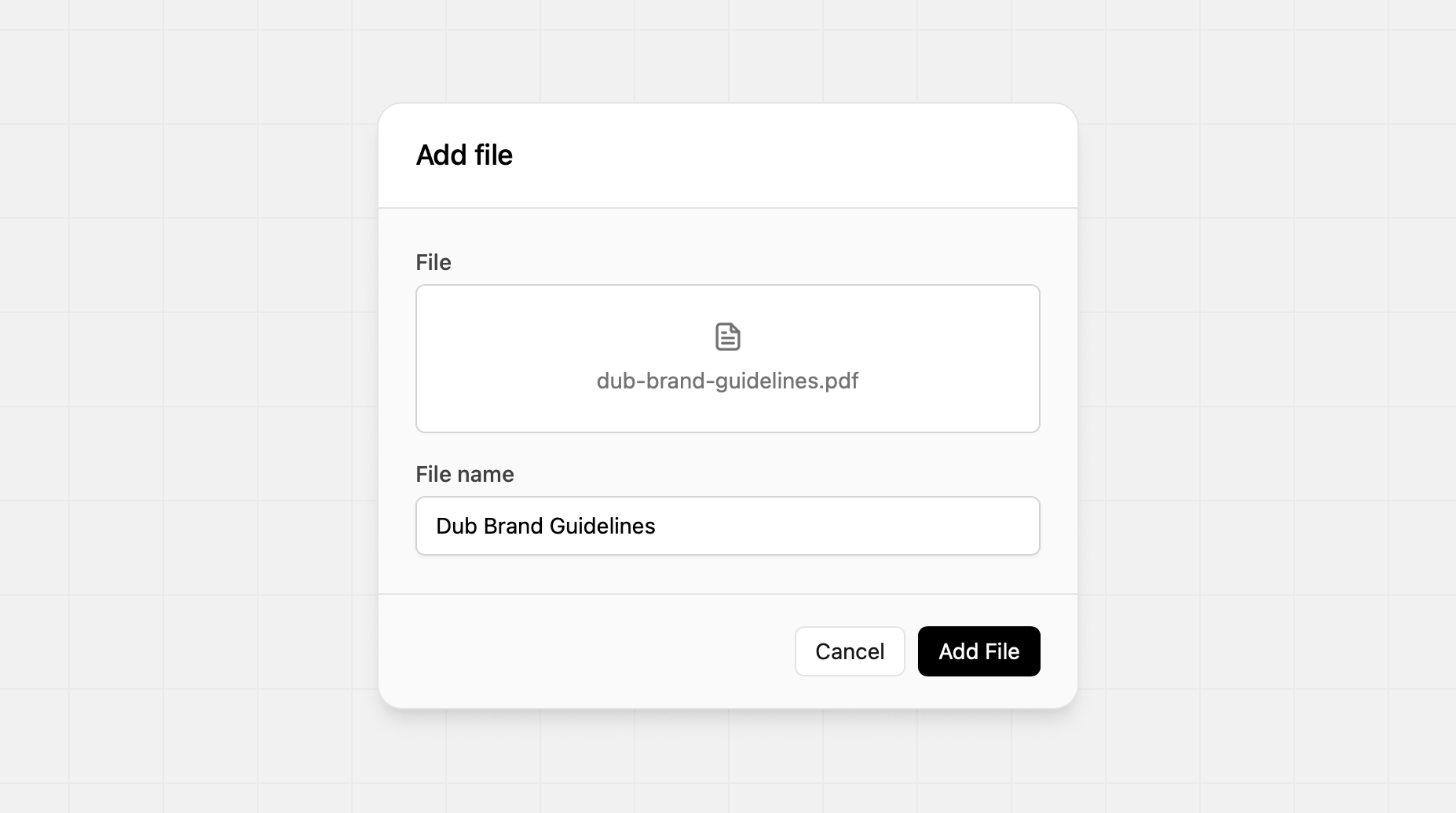 Add file modal