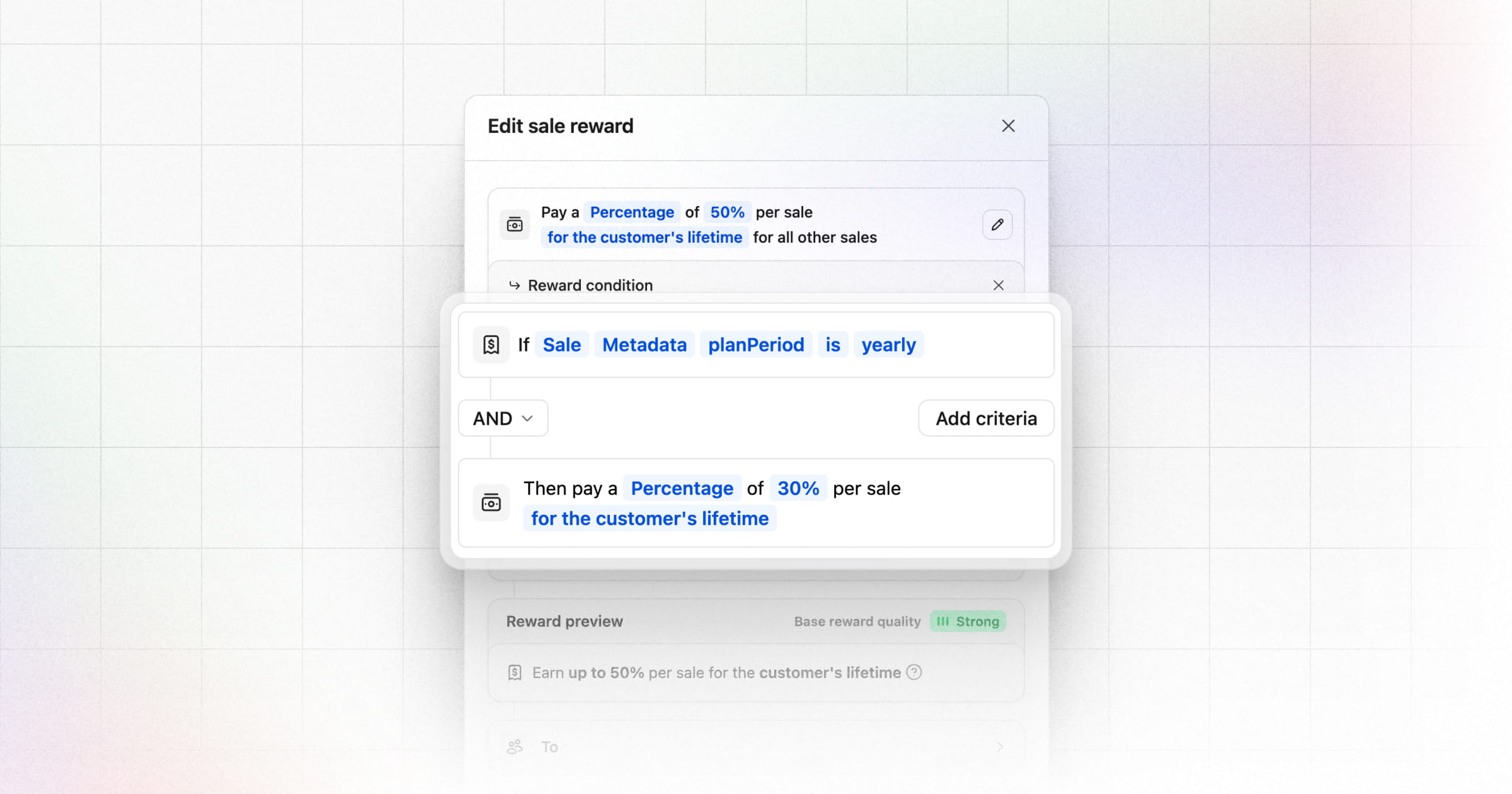 Reward partners based on custom metadata