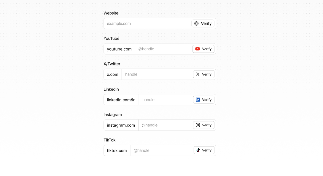 Website and social accounts