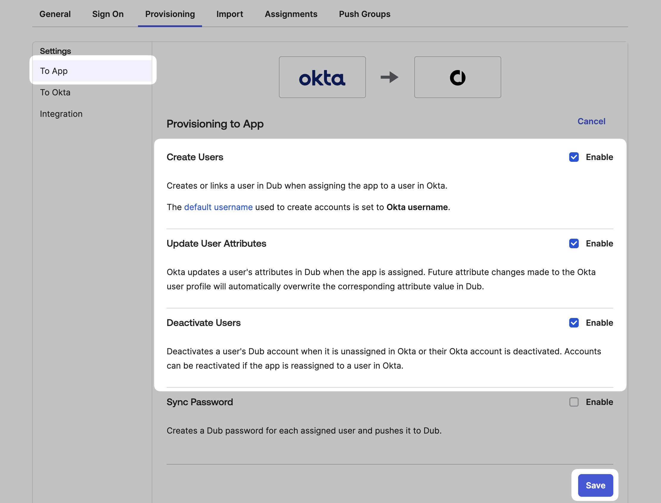 SCIM Provisioning Actions