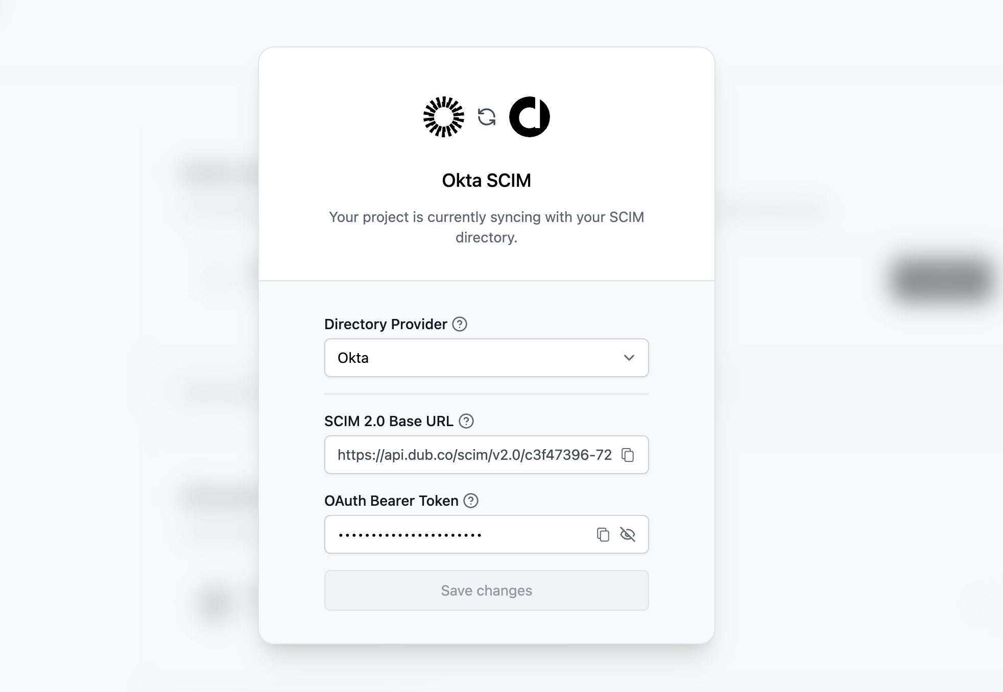 SCIM Modal Configured