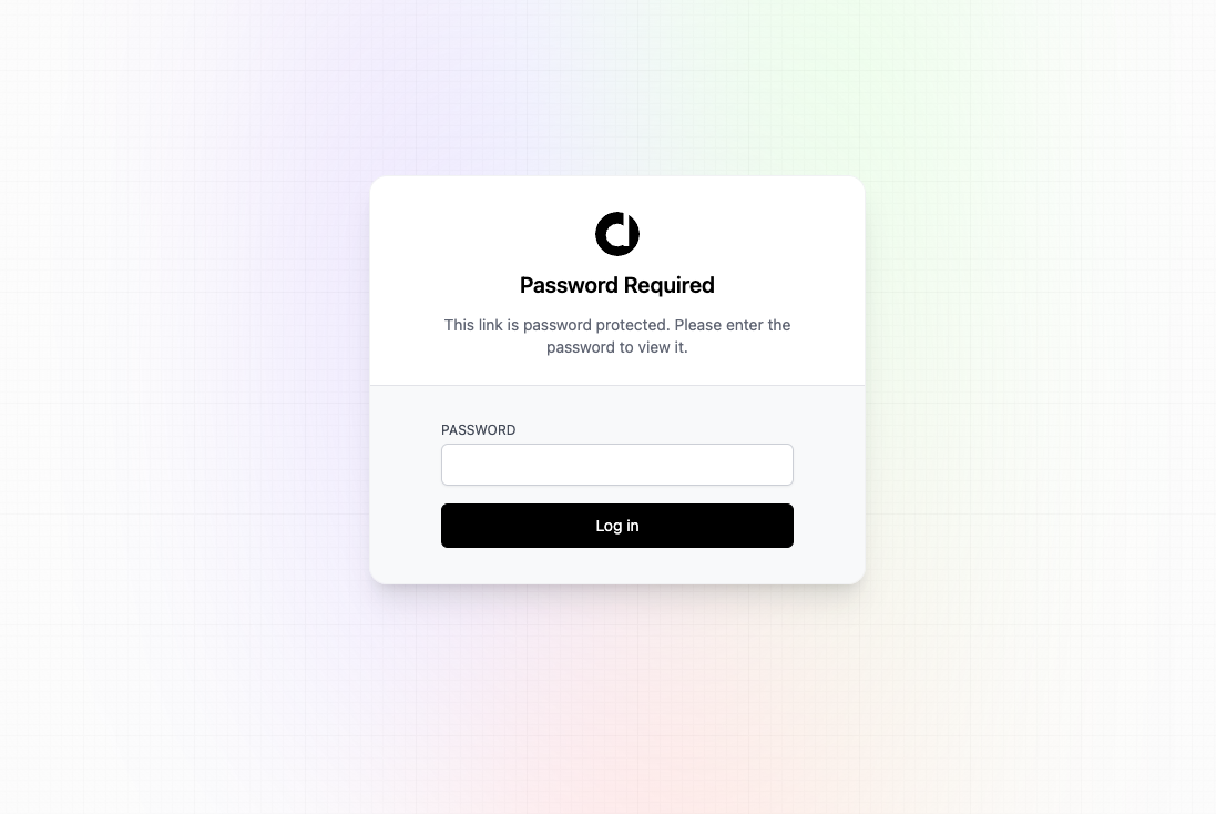 An example of a password-protected page