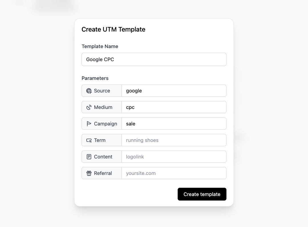 The UTM template editor