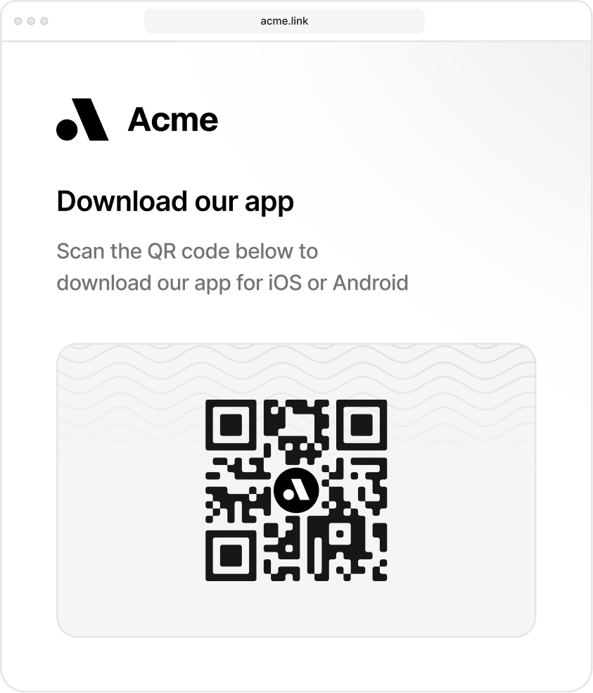 Dub QR code generator with custom branding and color options